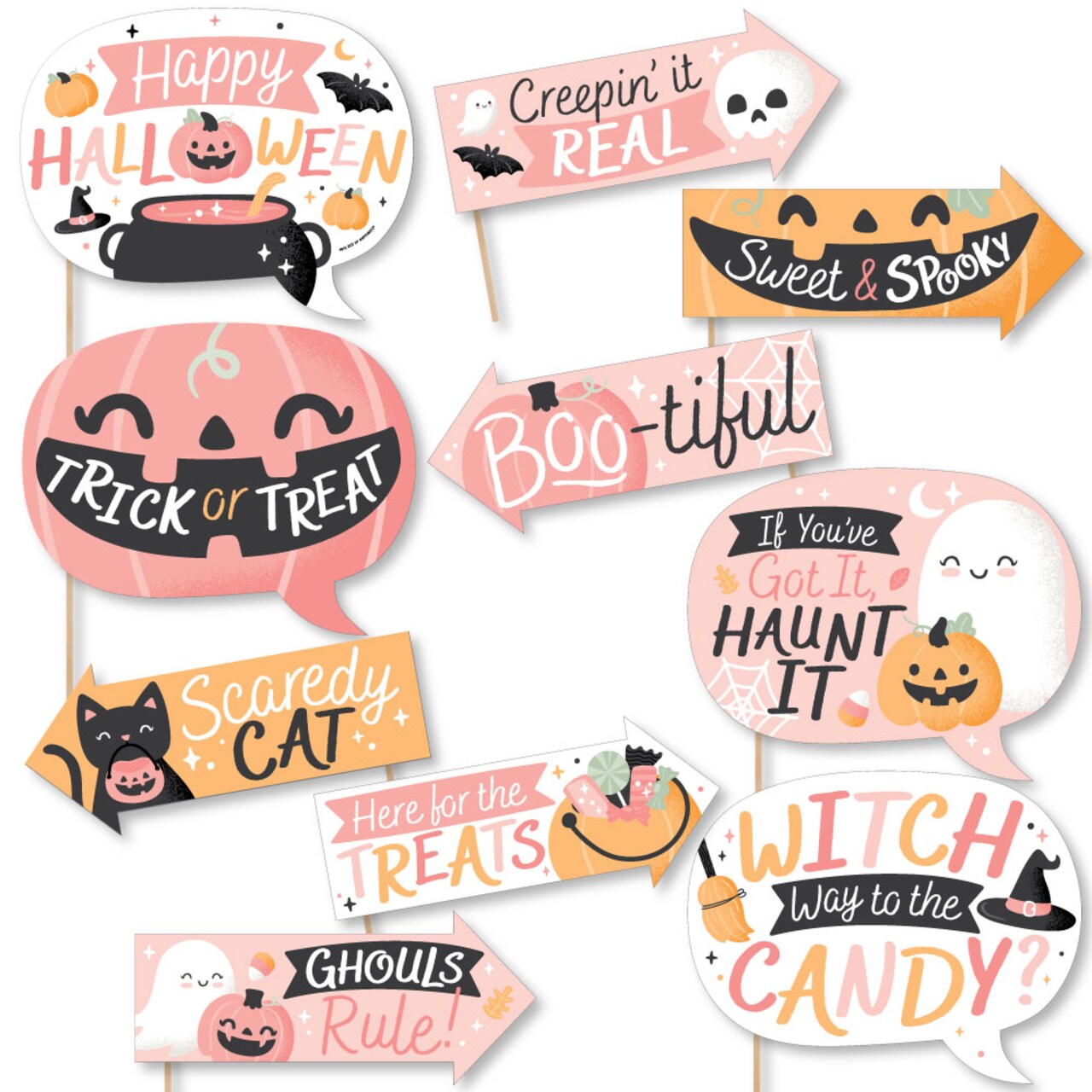 Free Printable Halloween Photo Booth Props - 11 Speech Bubbles - Lovely  Planner